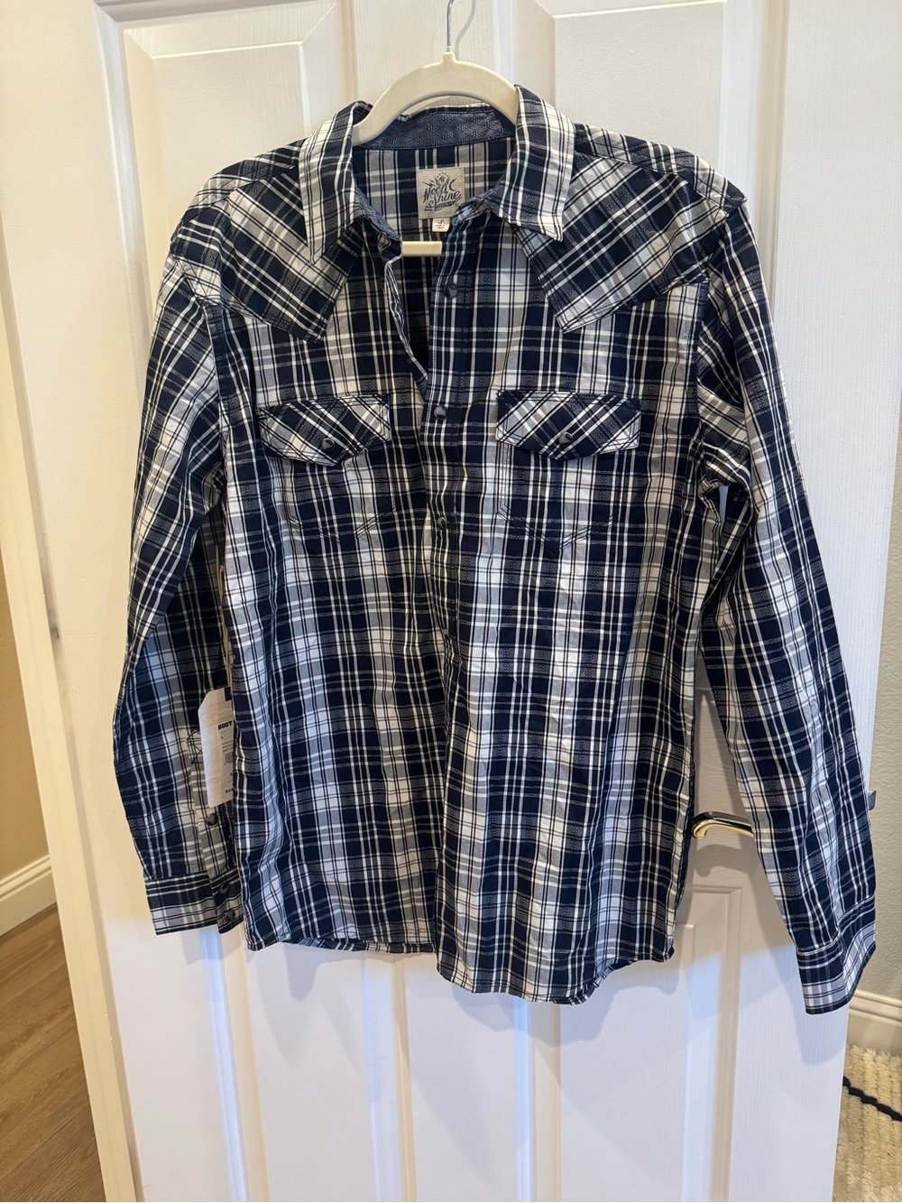 Moonshine Spirit Boot barn Plaid Pearl Snap Western Shirt, Size Small, NWT
